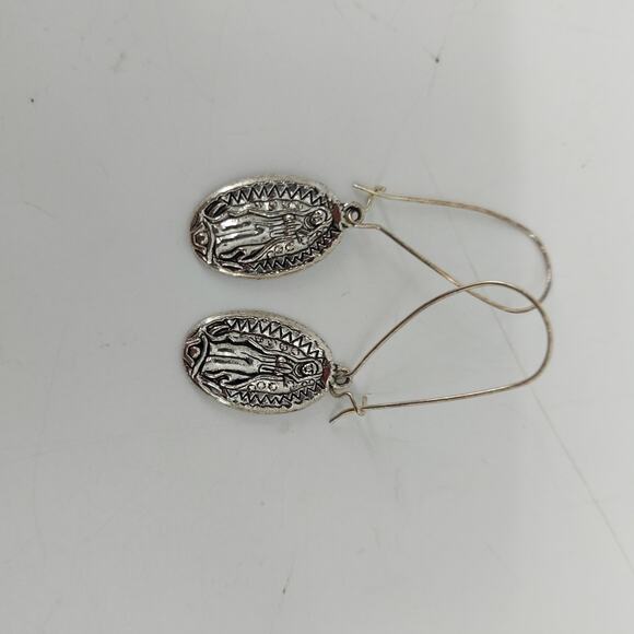 Virgin Mary Guadalupe Earrings Teardrop Dangle Our Lady - Picture 2 of 6